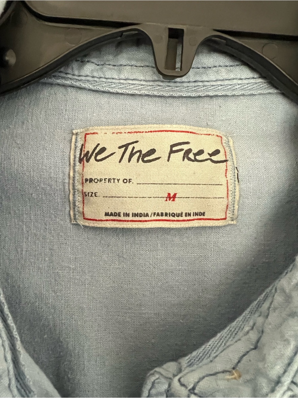 Free People Made for Sun Oversized Button-Up Shirt in Faded Denim size M - Picture 3 of 6